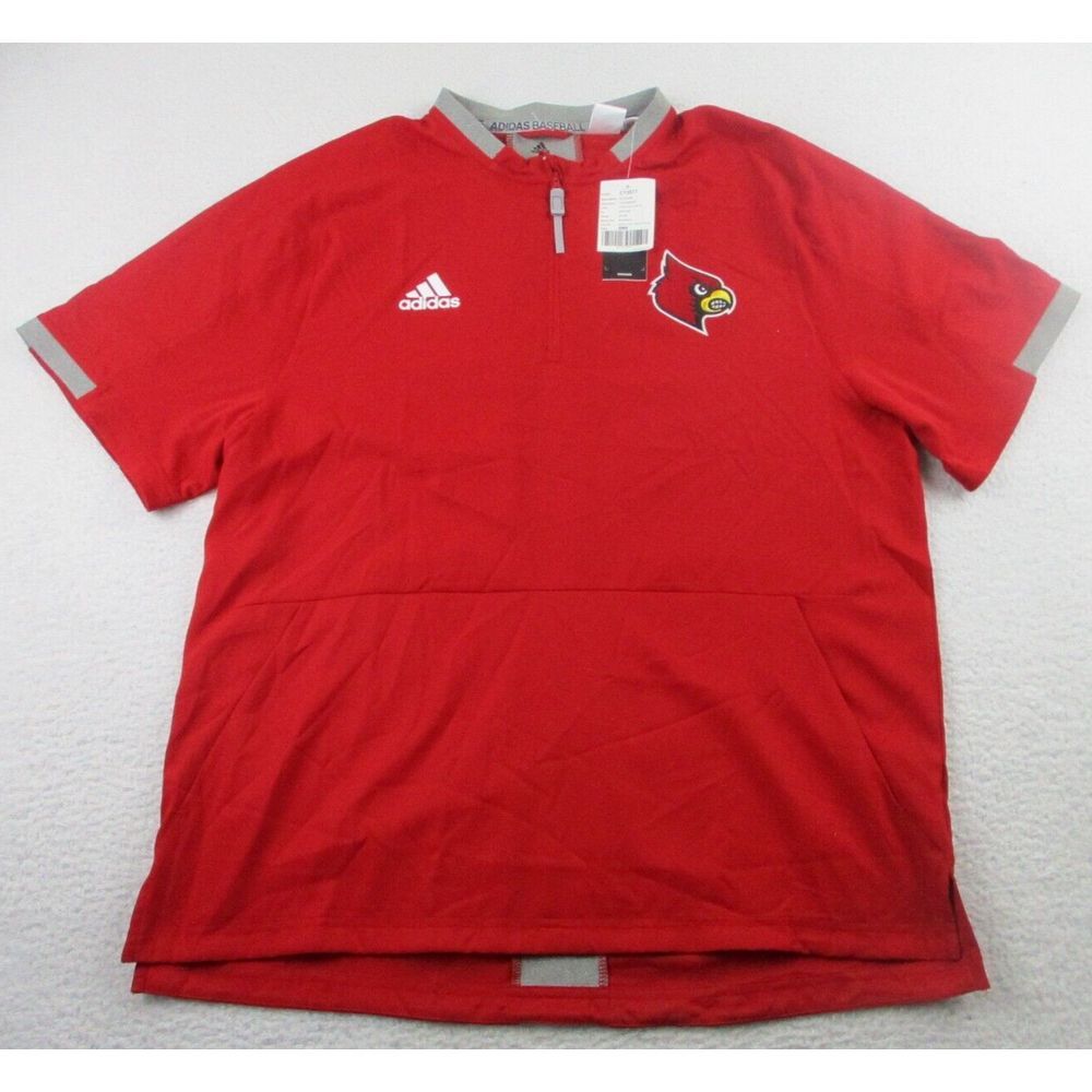 NWT Adidas St Louis Cardinals Shirt Mens Large 1/4 Zip Red MLB Baseball SS